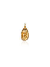 Load image into Gallery viewer, Yellow gold Bee Pendant set with 3 rows of white diamonds