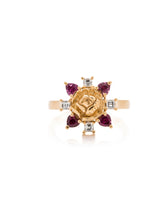 Load image into Gallery viewer, Yellow Gold Rose Cluster Ring 