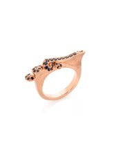 Load image into Gallery viewer, Rose Gold Sapphire Wave Ring