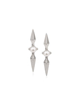 Load image into Gallery viewer, White Gold Pearl Spike Earrings 
