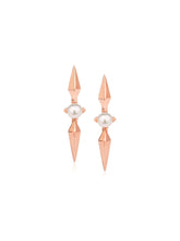 Load image into Gallery viewer, Rose Gold Pearl Spike Earrings 