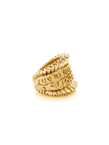Yellow Gold French Ruffle Cocktail Ring