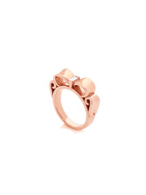 Load image into Gallery viewer, Rose Gold Bow Stacker Ring with White Diamond