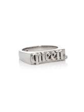 Load image into Gallery viewer, White Gold Queen Stacker Ring with White Diamond