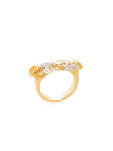 Load image into Gallery viewer, Yellow Gold Cloud Stacker with White Diamonds