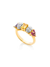 Load image into Gallery viewer, Yellow and White Gold Skull Stacker Ring