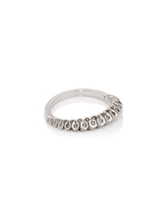 White Gold Ruffle Stacker Ring