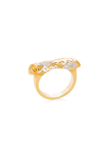Yellow Gold Cloud Stacker with White Diamonds