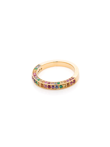 Yellow Gold Rainbow Stacker Ring