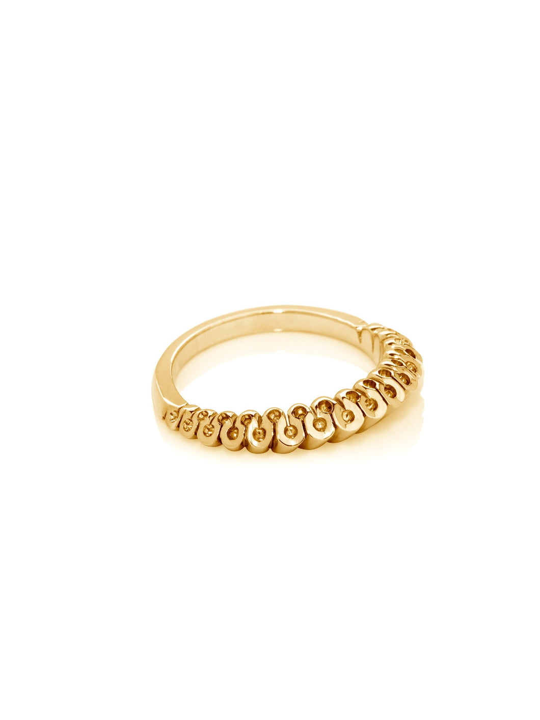 Yellow Gold Ruffle Stacker Ring 