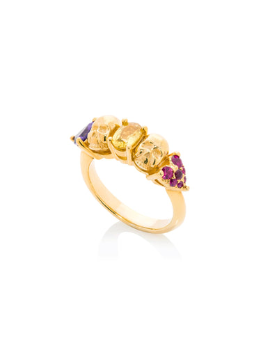 Yellow Gold Skull Stacker Ring